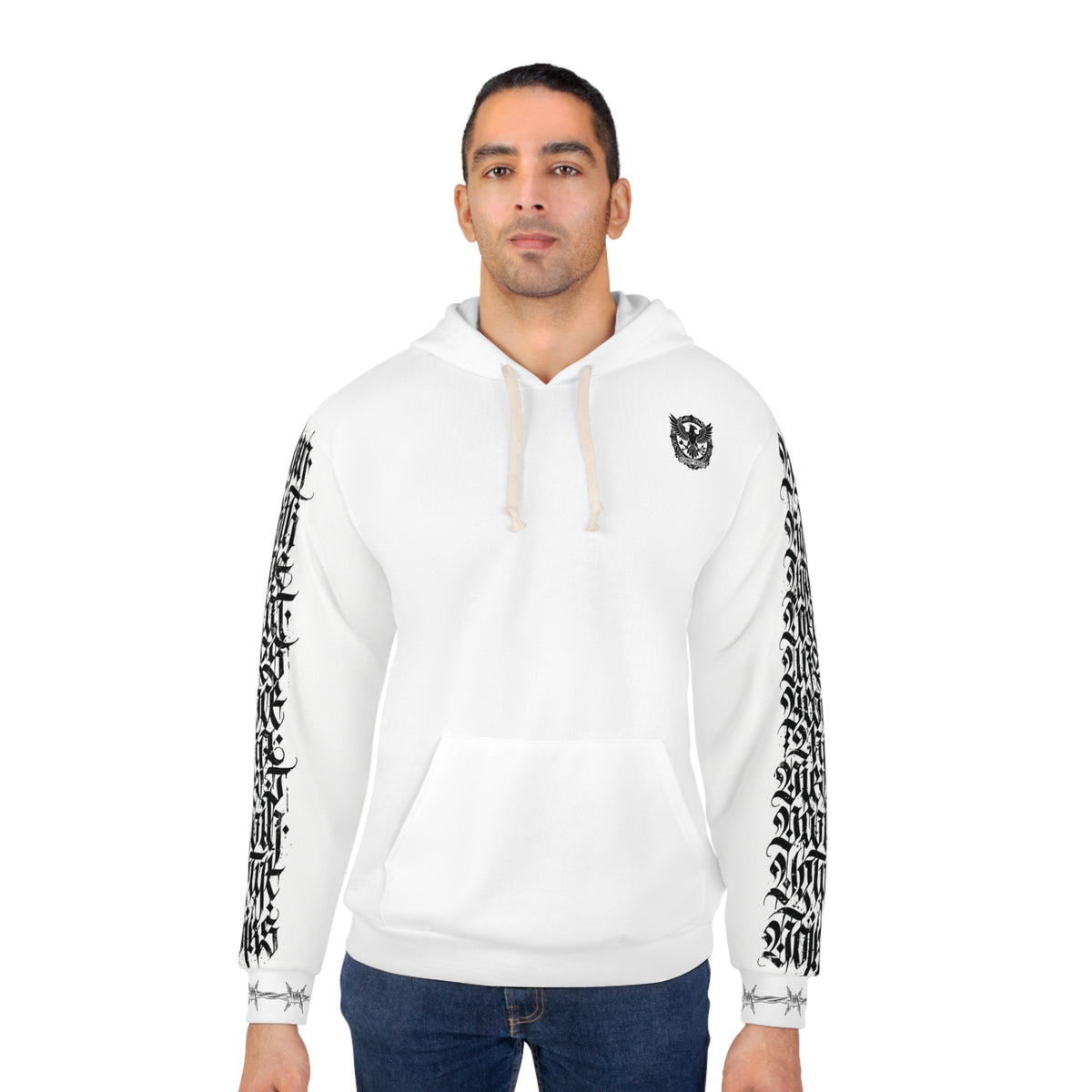 Angel Wing Graphic Hoodie — 'Chosen' Back Cross Design, Gothic Streetwear