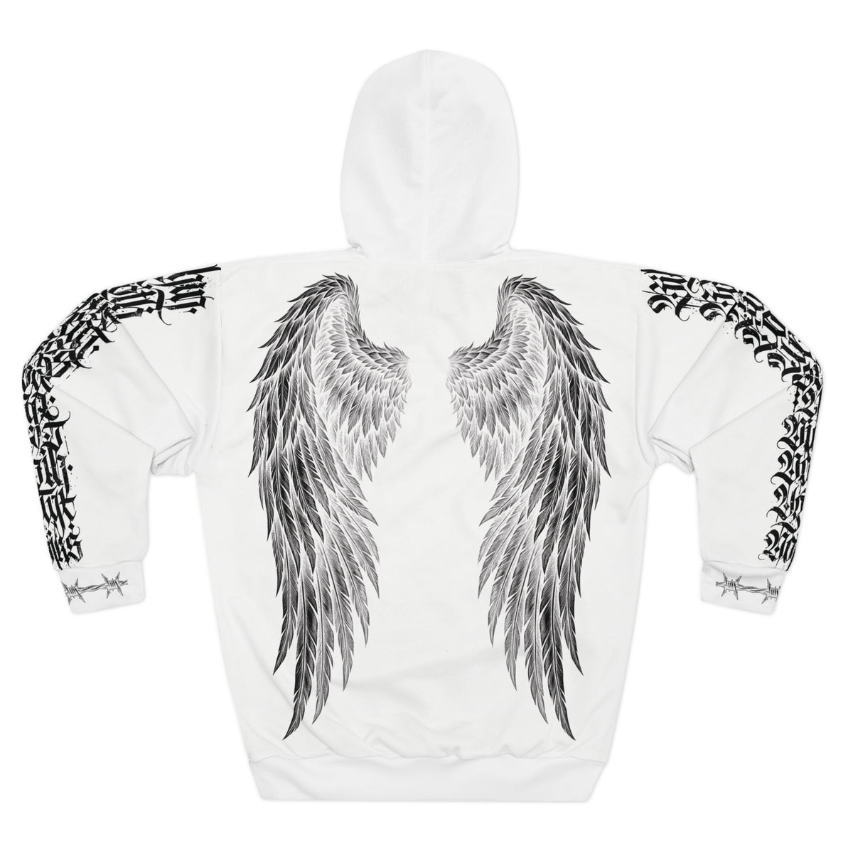 Angel Wing Graphic Hoodie — 'Chosen' Back Cross Design, Gothic Streetwear