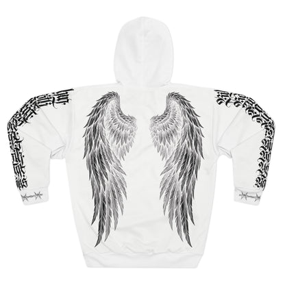 Angel Wing Graphic Hoodie — 'Chosen' Back Cross Design, Gothic Streetwear